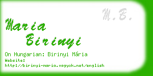 maria birinyi business card